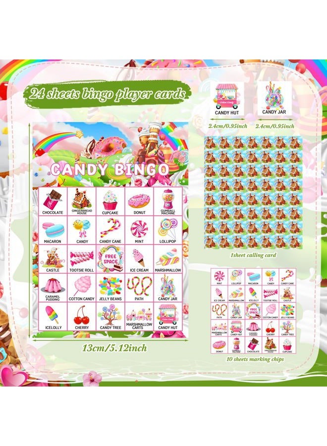 Shappy 35 Pieces Candy Bingo Games 24 Players Candy Party Favors Ice Cream Donut Lollipop Bingo Cards for Sweet Birthday Holiday Party Games Gifts Supplies - Image 2