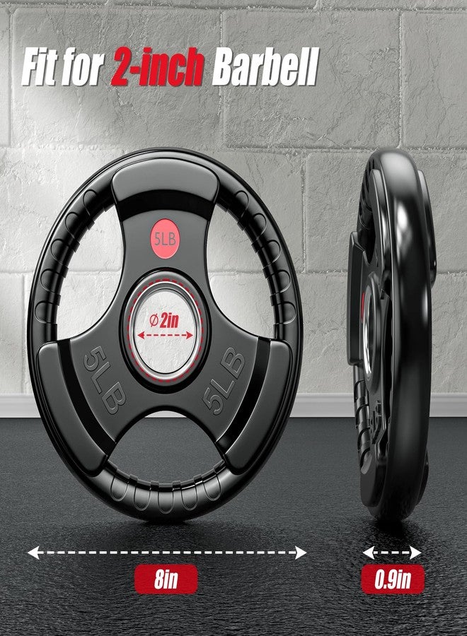 GIKPAL 2-inch Rubber Olympic Grip Weight Plates for Strength Training, Weightlifting in Home & Gym, Barbell Weights Plates Set (2.5/5/10/25/35/45 LB) (2 X 5LBS) - Image 2