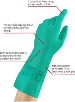 Ansell Nitrile Flocklined Gloves Made in China, 1 Pair - Multi-Purpose Use & Made of Nitrosolve Nitrile, A Special Formula for Excellent Mechanical & Chemical Resistance Size(SMALL)  - Image 3