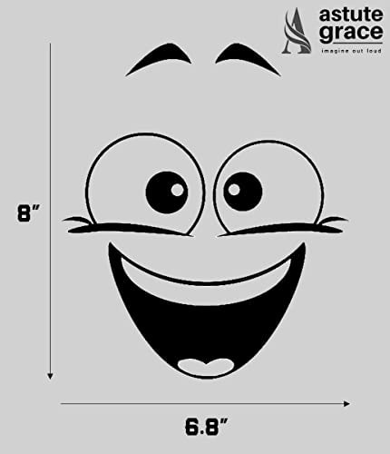 ASTUTE GRACE Toilet Smiley Funny Laughing Happy Face Emoji Decal Sticker for Bathroom Decor | Black | 8" | AG-679 - Image 5