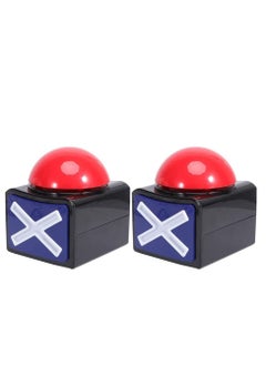 2Pcs Game Answer Buzzer Alarm Button Box with Sound Light Got Talent Buzzer without Battery Party Contest Prop for Trivia Quiz Game Red