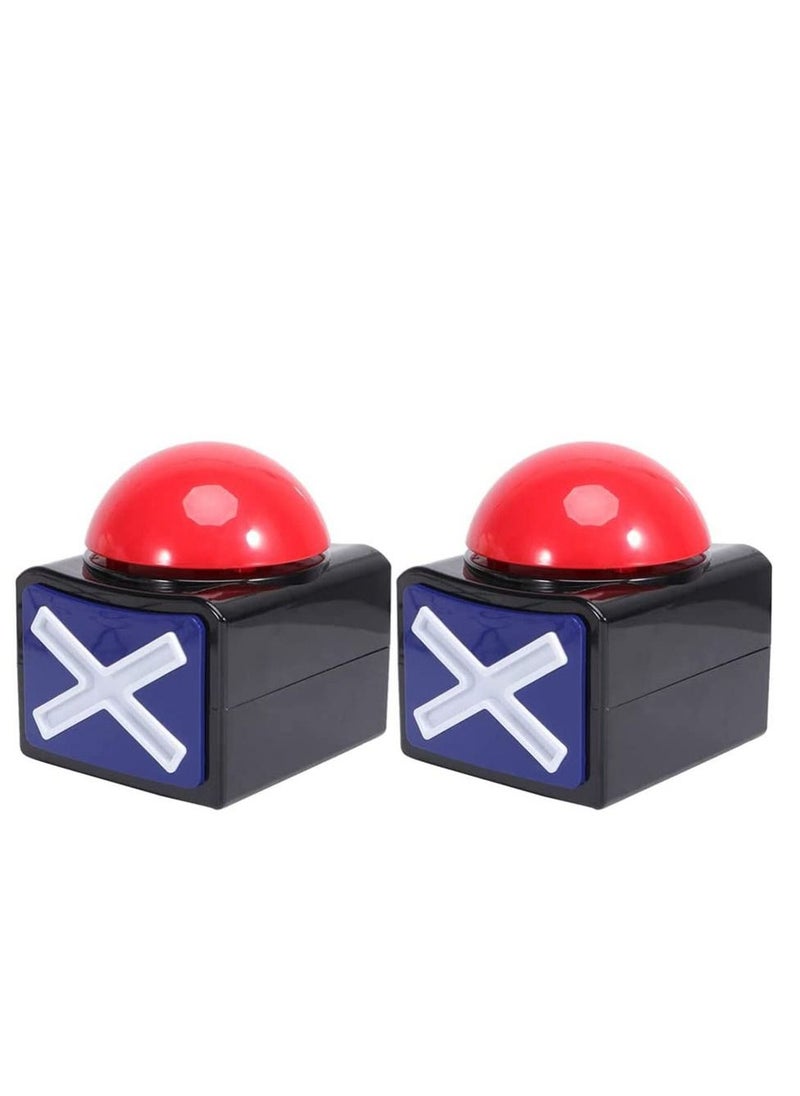 SYOSI - 2Pcs Game Answer Buzzer Alarm Button Box with Sound Light Got Talent Buzzer without Battery Party Contest Prop for Trivia Quiz Game Red - Image 1