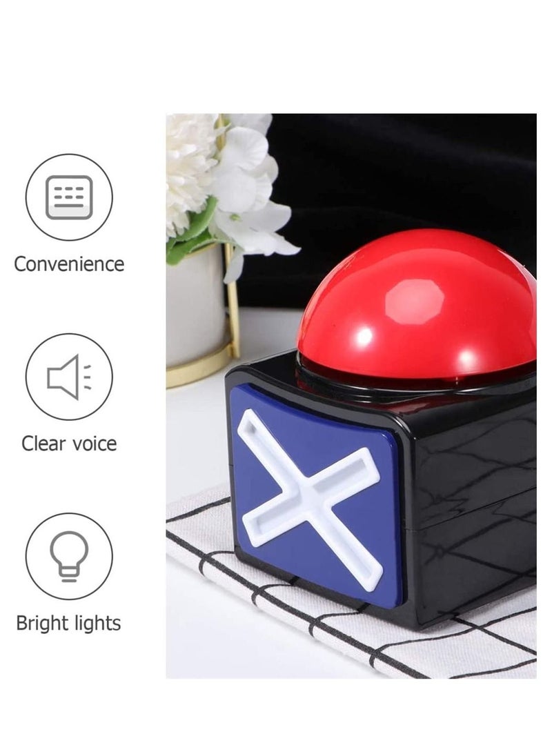 SYOSI - 2Pcs Game Answer Buzzer Alarm Button Box with Sound Light Got Talent Buzzer without Battery Party Contest Prop for Trivia Quiz Game Red - Image 1