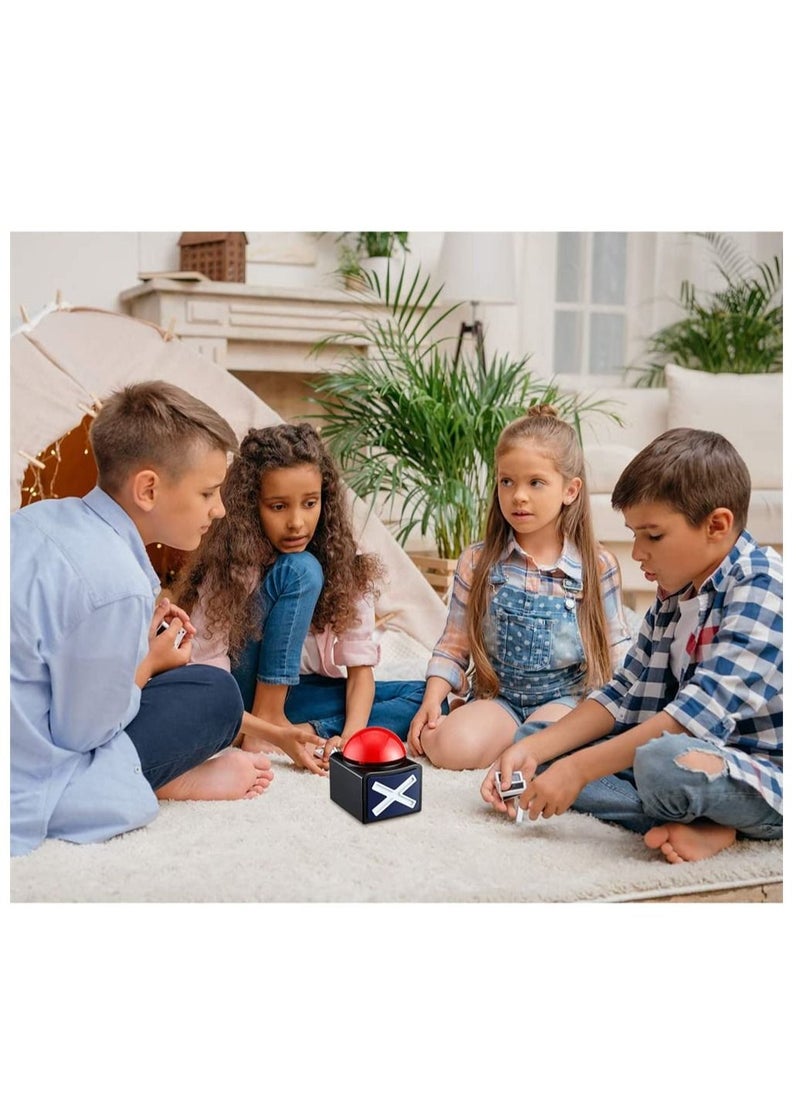 SYOSI - 2Pcs Game Answer Buzzer Alarm Button Box with Sound Light Got Talent Buzzer without Battery Party Contest Prop for Trivia Quiz Game Red - Image 1