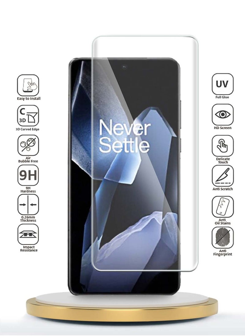 Wtech OnePlus 13 5G 2024 Premium Curved Edges UV Full Glue Full Cover Tempered Glass Screen Protector (MSGUCN) - Clear  - Image 2