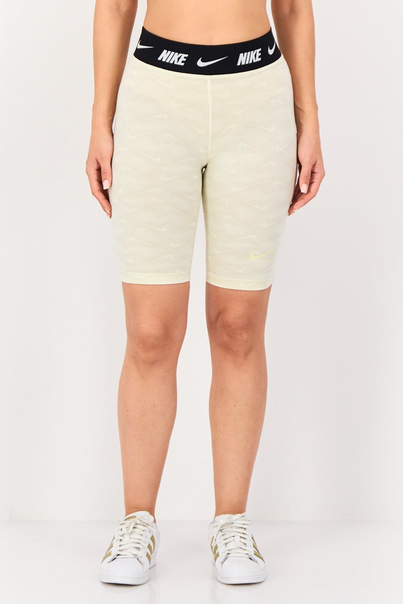 Nike شورتات تدريب ضيقة للنساء، كريمي - Image 1