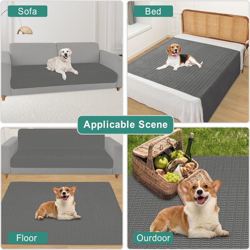 Foxdecor Couch Cover Sofa Covers Washable, Dog Bed Cover Couch Covers for 3 Cushion Couch Sofa Pet Friendly, Dog Couch Cover Furniture Covers for Pets.(Dark Grey 40x50 inch) - Image 5
