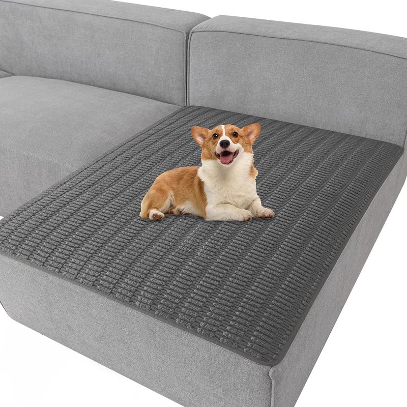 Foxdecor Couch Cover Sofa Covers Washable, Dog Bed Cover Couch Covers for 3 Cushion Couch Sofa Pet Friendly, Dog Couch Cover Furniture Covers for Pets.(Dark Grey 40x50 inch) - Image 1