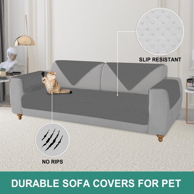 Foxdecor Couch Cover Sofa Covers Washable, Dog Bed Cover Couch Covers for 3 Cushion Couch Sofa Pet Friendly, Dog Couch Cover Furniture Covers for Pets.(Dark Grey 40x50 inch) - Image 4