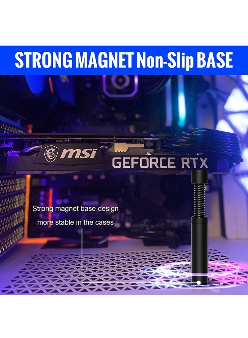 GPU Support Bracket, Graphics Video Card Brace with Height Adjustable, Anti-Sag Holder for Universal Graphics Card, GPU Stand with Magnet and Rubber Pad (Black) - Image 5