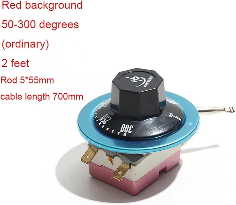 Red Temperature Control Knob Thermostat Switch Adjustable 50 300 Degree Mechanical - Image 2
