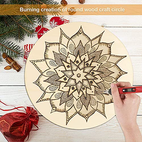 PD Craftozone Premium Round Circle MDF Pine Wood 12 inch MDF Boards for Art and Craft - 2.5mm Thick Unfinished Round Wood Slices for Resin Art, Mandala Art,Pyrography, Painting (10) - Image 2