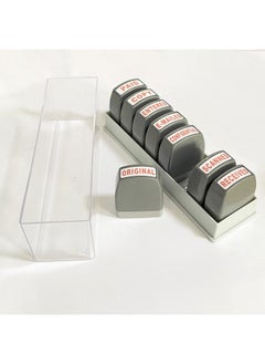 WAFJAMF Office Stamp Set 8Pcs Selfinking Rubber Business Stamp Red Ink  - Image 1