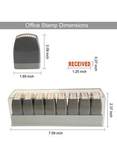 WAFJAMF Office Stamp Set 8Pcs Selfinking Rubber Business Stamp Red Ink  - Image 5