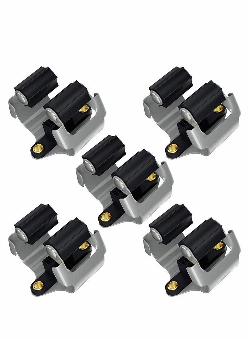 Y&D Broom Mop Holder, Holders 5 PCS, Sweeping Brush Organizers Wall Mounted Anti-Slip, Holder Hook For Pole And Broom, Tidy Tools Organiser Storage  - Image 1