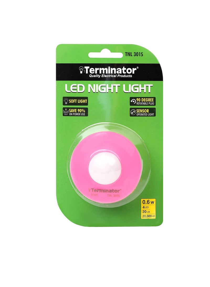 Terminator LED Night Light Sensor Operated 13A 110-220V Soft Light for Bedroom,Kitchen, Hallway, Stairs TNL301S (Rose) - Image 1