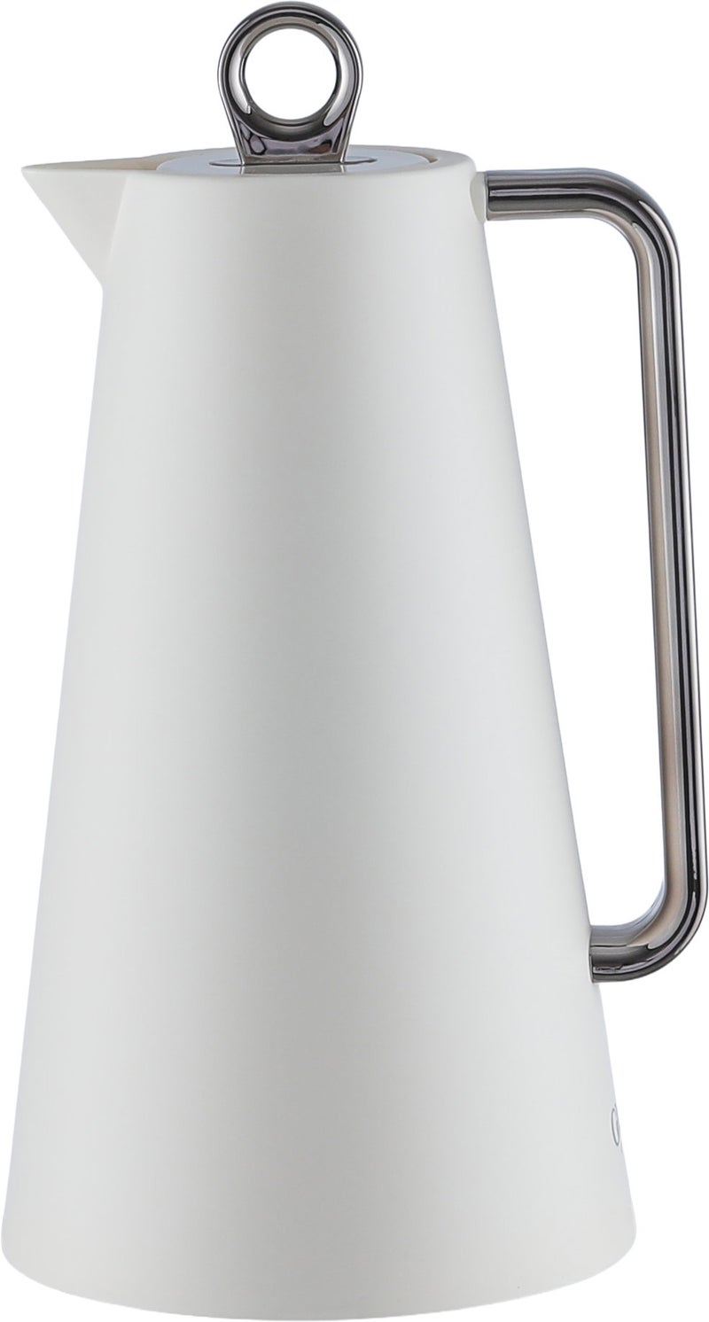 Glory Helena Thermos, 1 liter, glass inner material, silver handle, pressure cap - silver white - Image 3