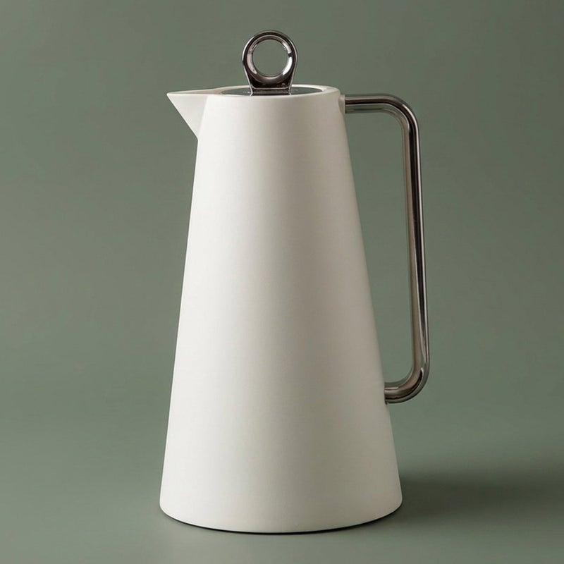 Glory Helena Thermos, 1 liter, glass inner material, silver handle, pressure cap - silver white - Image 1