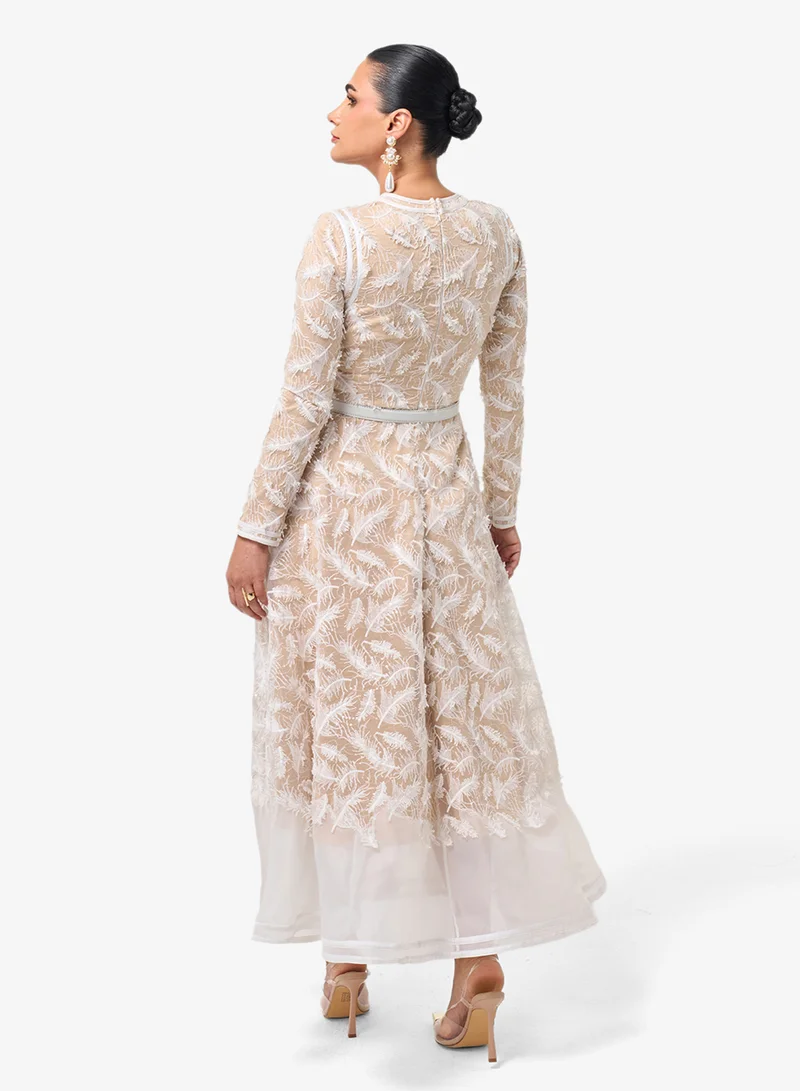 ثريدز باي اجوني فستان ماكسي بأكمام طويلة وياقة عالية واسعة