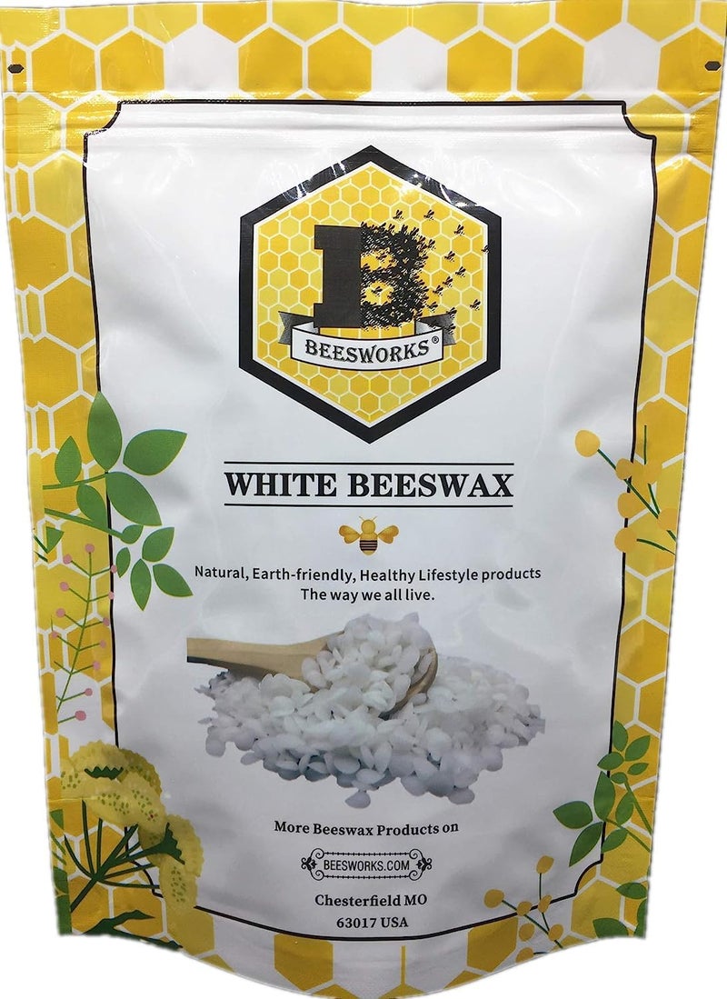 Beesworks White Beeswax Pellets (1 lb) | 100% Pure, Cosmetic Grade, Triple-Filtered Beeswax for DIY Skin Care, Lip Balm, Lotion, and Candle Making - Image 1