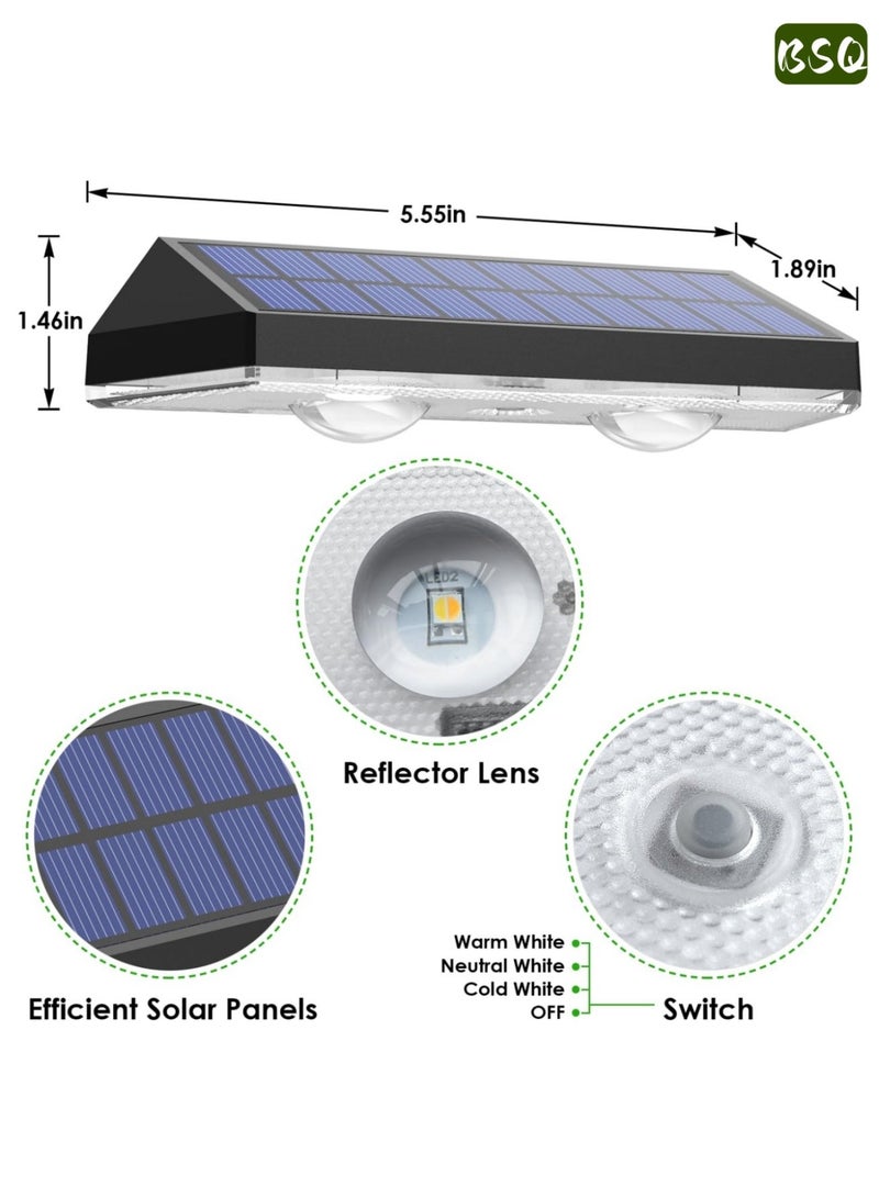 BSQ Outdoor Solar Fence Lights | 3 Modes (2700/4000/6000K) | IP65 Waterproof | Solar Lights for Outdoor Fences, Patios, Backyards, Railings, Steps, Courtyards, Deck Fences, Stair Handrails, and Walls (2-Pack) - Image 5