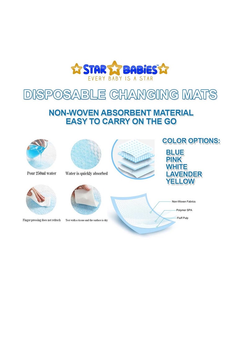 STAR BABiES حزمة ستار بيبيز القابلة للتصرف (حصيرة تغيير 5 قطع، وسادة رضاعة 5 قطع) - أبيض - Image 3