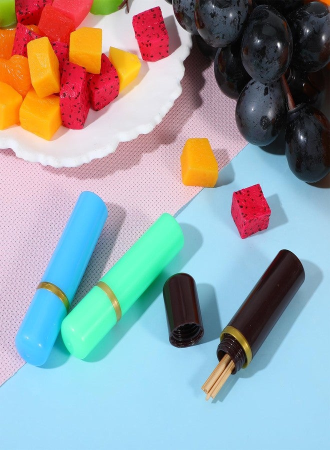 Ymapinc 3Pcs Portable Toothpick Holder Dispenser - Plastic Travel Toothpicks Case Pocket Pick Holder for Purse - Easy Carry for Men Women Travel - Image 5