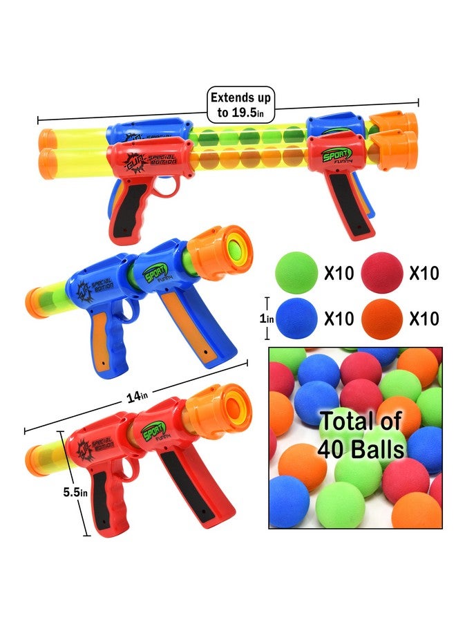 كيدي بلاي مسدسات وألعاب رغوية من Atomic Power Popper Air Soft Guns للأطفال مع 40 كرة رغوية (عبوة من مسدسين) - Image 3