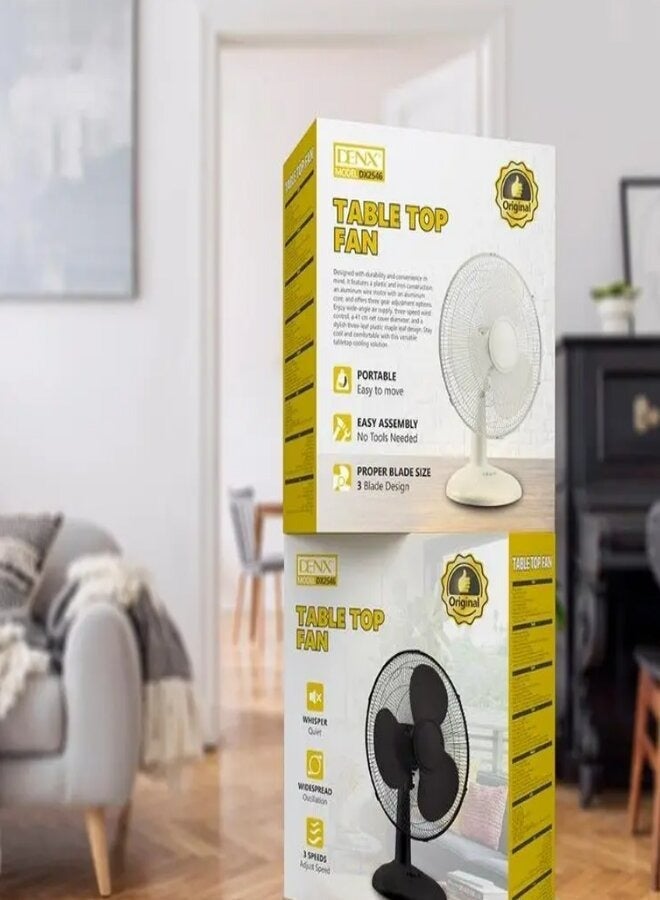 Denx Table Top Fan DX2546 White - Image 1