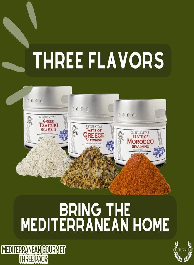 GUSTUS VITAE Mediterranean Gourmet Seasoning Collection | Non GMO Verified | 3 Magnetic Tins | All Natural | Ultra Premium | Sustainably Sourced | GLP-1 Friendly | Made in USA | Artisan Spice Blends and Sea Salts | Hand Crafted | Made in Small Batches | Gustus Vitae | All Occasion Gift - Image 5