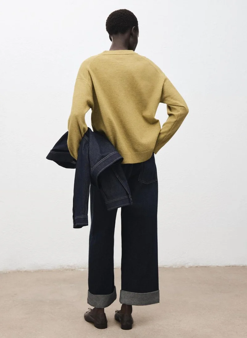 MANGO Oversized sweater with ribbed trim