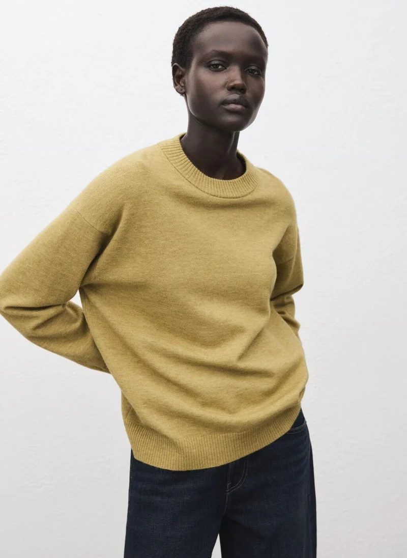 MANGO Oversized sweater with ribbed trim