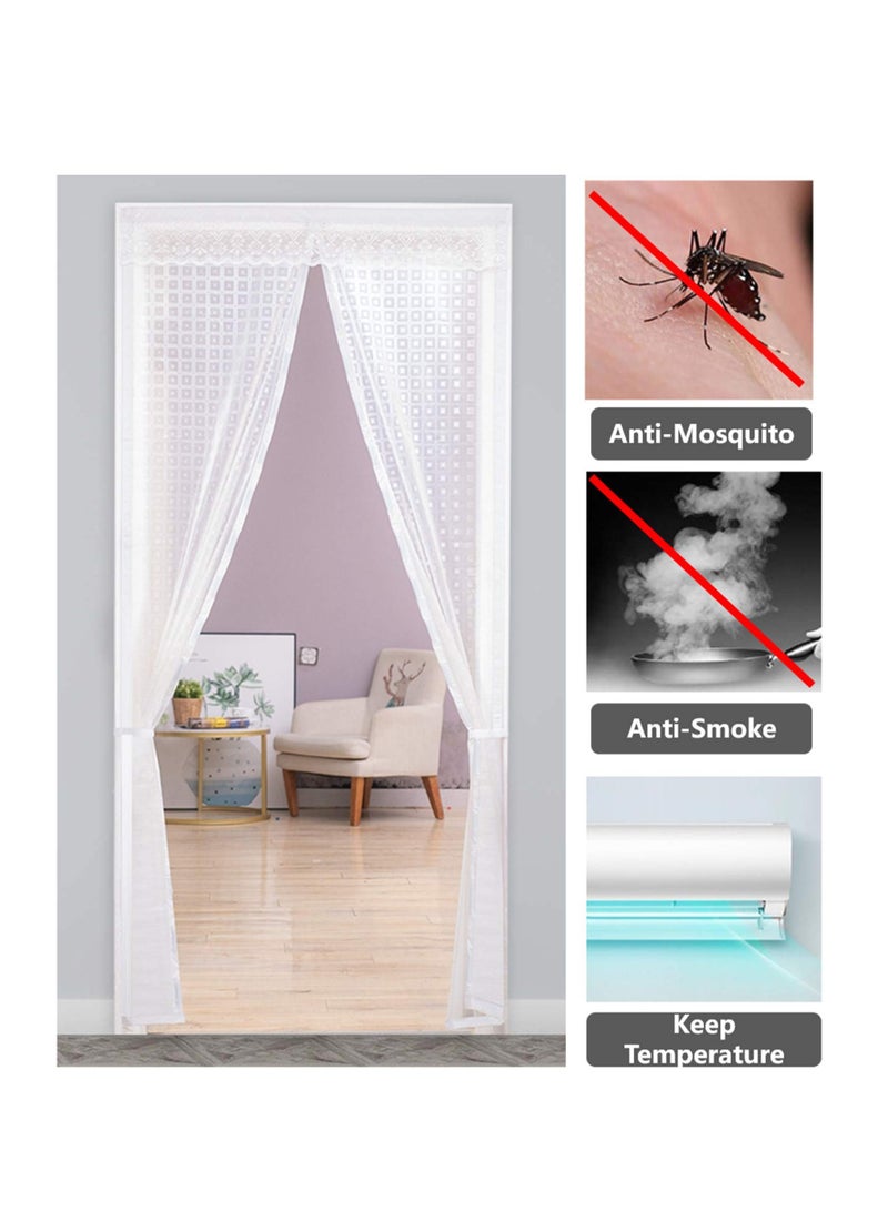 SYOSI Insulated Door Curtain, Transparent Insulated Door Curtain, Magnetic Screen Door, Self Closing Privacy Magnetic Curtain, Keeping Draft Out for Kitchen, Patio, Air Conditioner Room 35.4  83 inch - Image 2