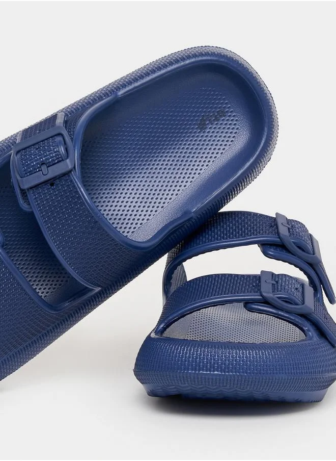 Styli Double Band Buckled Strap Slides