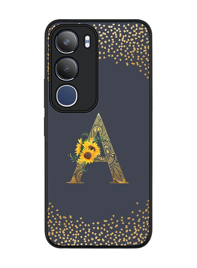 Stylizedd For vivo Y19s / Y19s Pro Case,Slim fit Camera Protection, Shockproof Thin Phone cover  - Custom Floral Monogram - A  (Grey )