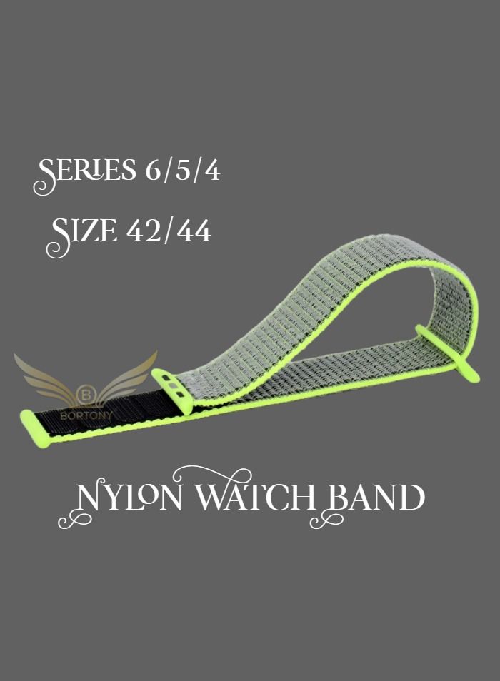 BORTONY Universal 42/44mm Nylon Replacement Watch Strap For Apple Series 6/5/4 - Image 1