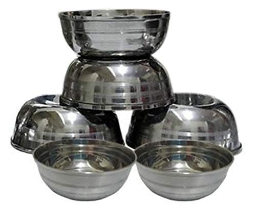 RBGIIT 6 Pcs Medium Size Stainless Steel Veg Bowl Vati Katori Serving Dish Stainless Steel Serving Bowl Silver Pack of 6 - Image 3