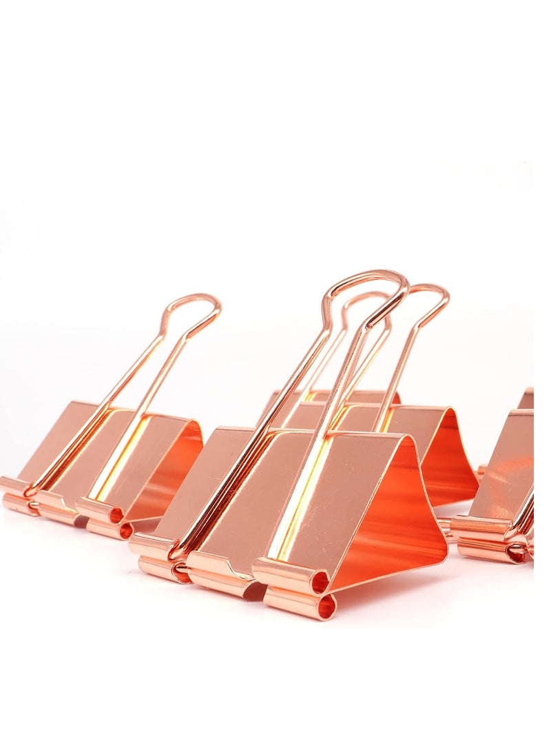 Terabyte Extra Large Binder Clips 2 Inch (12 Pack), Paper Clamps for Office and School, Rose Gold - Image 1
