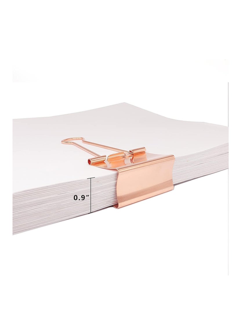 Terabyte Extra Large Binder Clips 2 Inch (12 Pack), Paper Clamps for Office and School, Rose Gold - Image 3