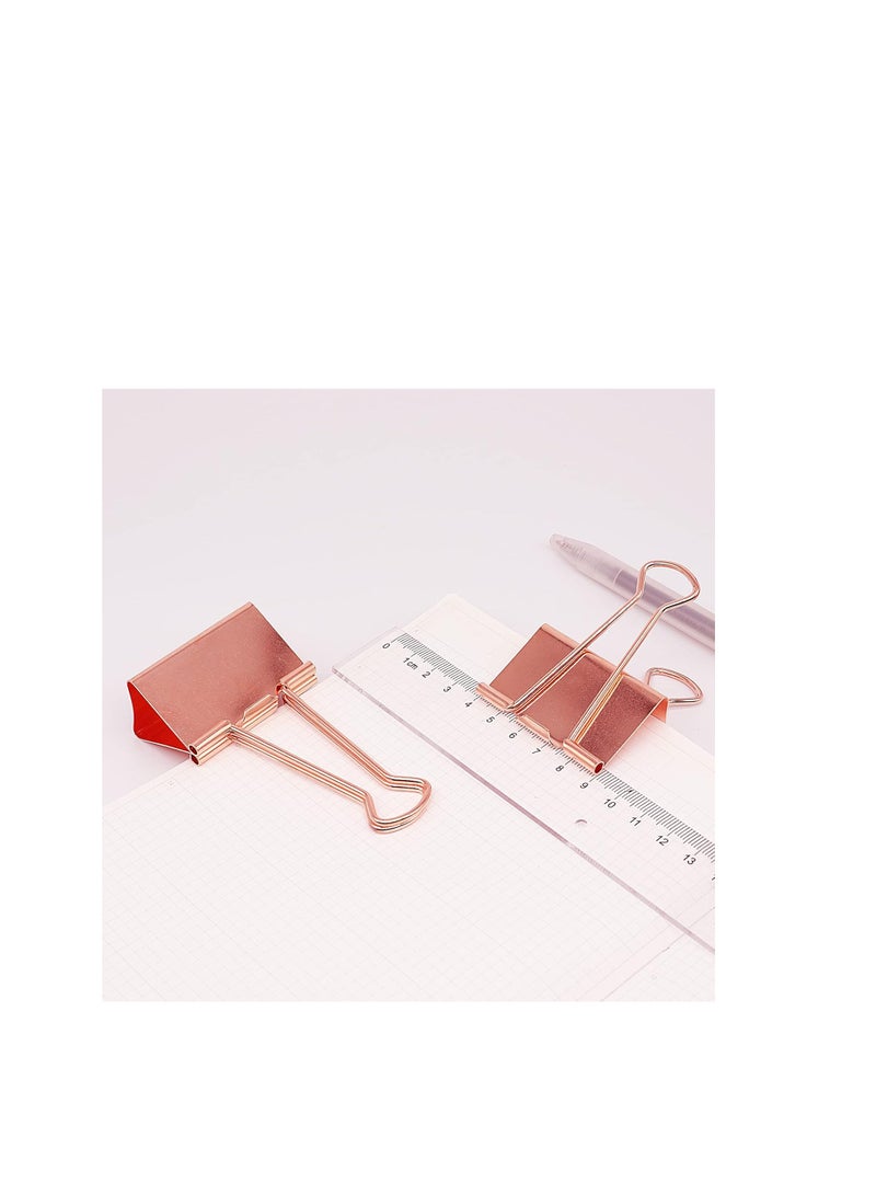 Terabyte Extra Large Binder Clips 2 Inch (12 Pack), Paper Clamps for Office and School, Rose Gold - Image 4