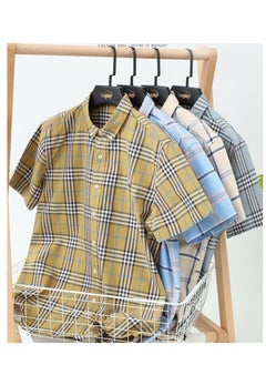 New Men's Checkered Short Sleeved Cotton Shirt - pzsku/Z5D047B0065128E66D69CZ/45/_/1704621434/802302bc-850b-4f86-85b8-a737c68546c6