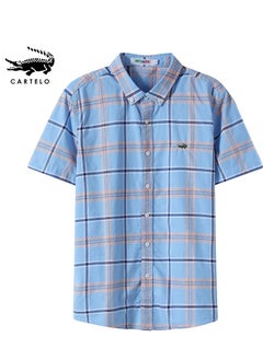 New Men's Checkered Short Sleeved Cotton Shirt - pzsku/Z5D047B0065128E66D69CZ/45/_/1704621434/f91cf95d-53dd-44b2-8a6f-d9608f786c7d