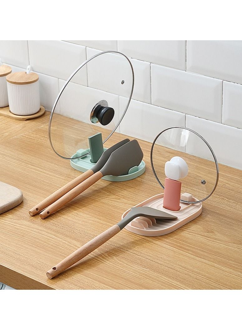 Y&D Folding pot cover rack, shovel integrated storage kitchen stove drain tool, chopsticks, spoon rack white colour  - Image 1
