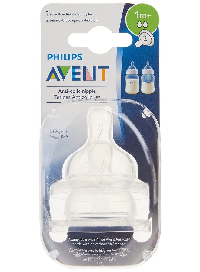 Philips Avent Anti-Colic Nipple, Clear, 2 Slow Flow, 2 Count - Image 5