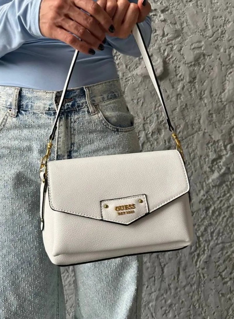 GUESS Brenton Mini Shoulder Bag,PU leather,25X15X7cm,white  - Image 4