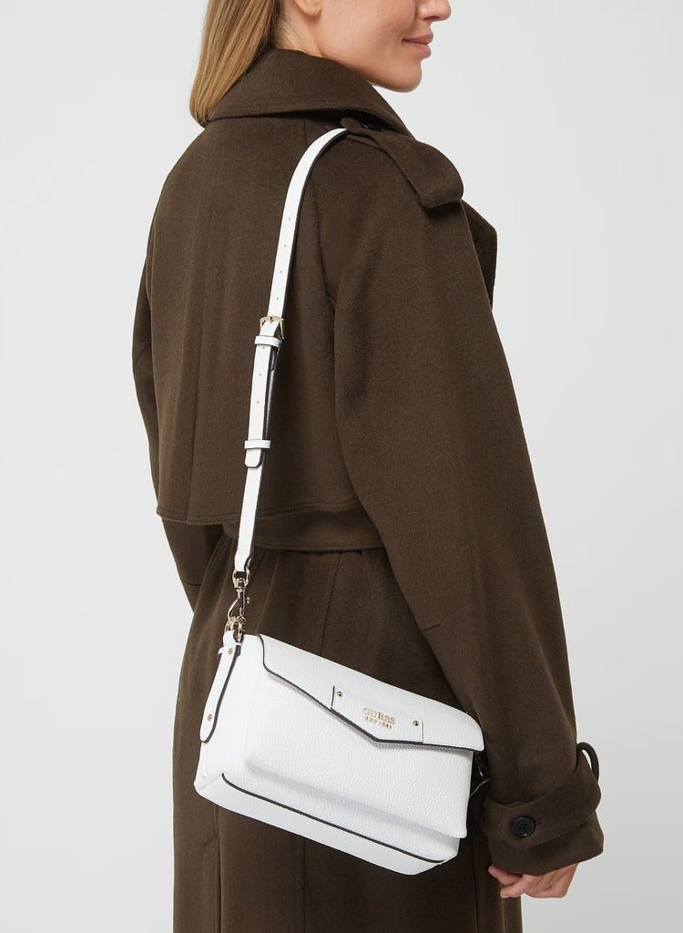 GUESS Brenton Mini Shoulder Bag,PU leather,25X15X7cm,white  - Image 3