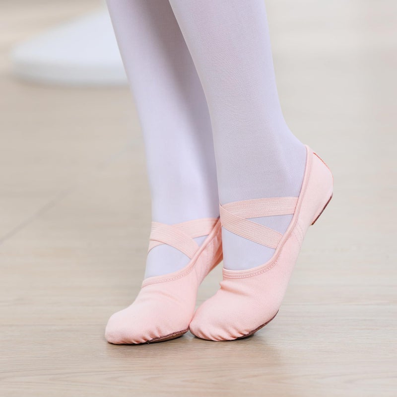Stelle Ballet Shoes Toddler Slippers Highly Elastic Canvas Girls Ballerina Dance Shoes for Toddler/Little Kid/Big Kid/Women(Ballet Pink,2ML) - Image 2