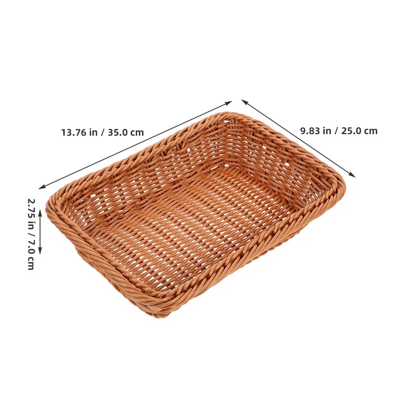 Handwoven Storage Basket Weaving Basket Container Supermarket Display Container Woven Basket For Fruit Snack Bread - Image 3