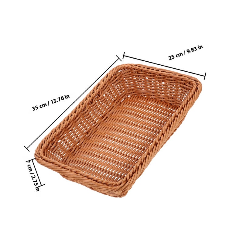 Handwoven Storage Basket Weaving Basket Container Supermarket Display Container Woven Basket For Fruit Snack Bread - Image 2