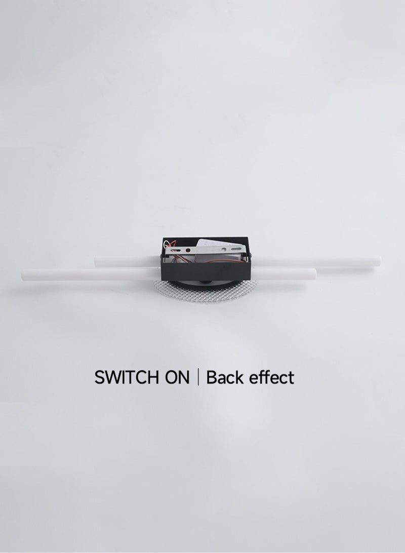 LOOPITYS LED wall light (100CM, black, 3000K warm light), modern living room wall light with transparent glass lampshade in Arabic style, long bedroom wall hanging light, corridor wall light decoration - Image 5